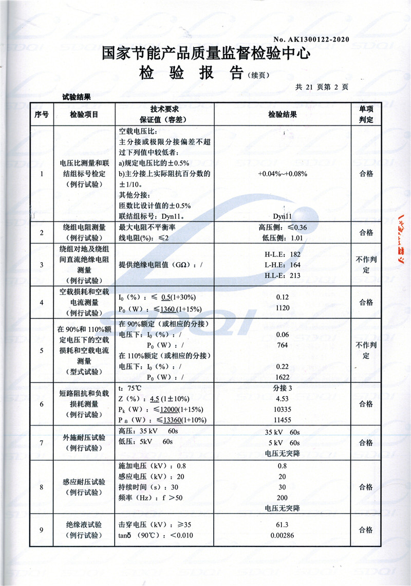高低压试验报告-S11-1250瑞金瑞金瑞金油浸式变压器-2.jpg